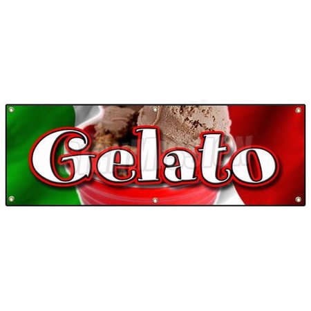 SIGNMISSION GELATO BANNER SIGN concession ice cream Italian dessert cold homemade B-72 Gelato